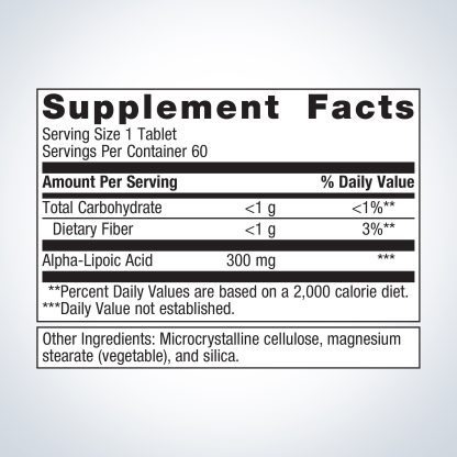 Alpha-Lipoic Acid 300mg Label