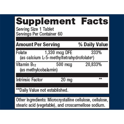 Intrinsi B12-Folate 60 Caps Label