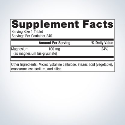 Magnesium Glycinate 240C Label