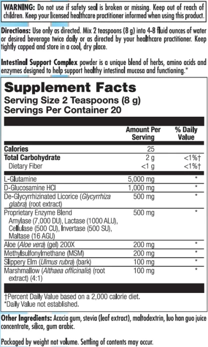 Intestinal Support Complex Label