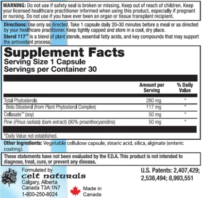 Sterol 117 30 Caps Label