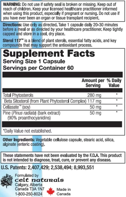 Sterol 117 60 Caps Label