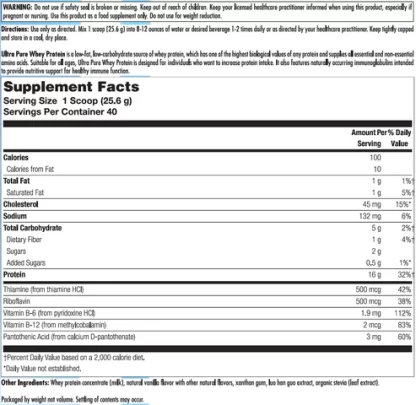 Ultra Pure Whey Protein - Vanilla Label