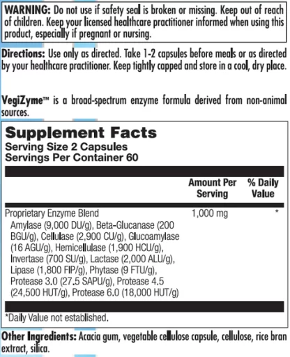 VegiZyme Label