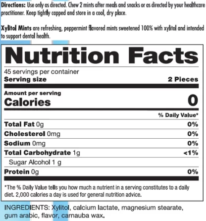 Xylitol Mints Label