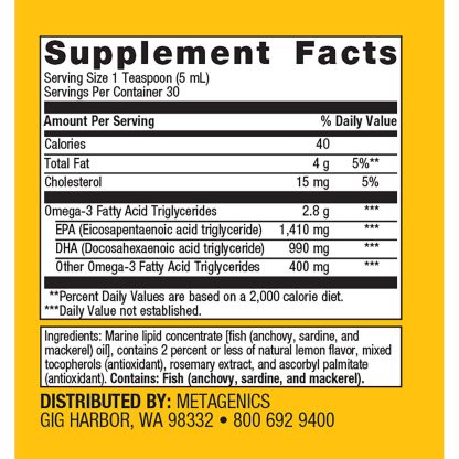 OmegaGenics EPA-DHA 2400 Label