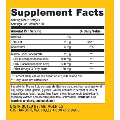 OmegaGenics EPA-DHA 720 60SG Label