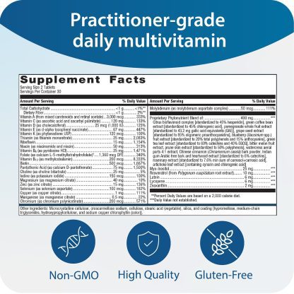 PhytoMulti Multivitamin 60 Tabs Label