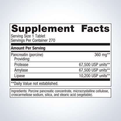 SpectraZyme Pancreatic Enzymes 270T Label