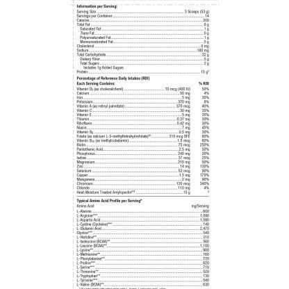 Ultra Glucose Control Chocolate 14 Servings Label