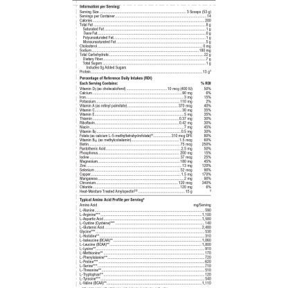 Ultra Glucose Control Vanilla 14 Servings Label