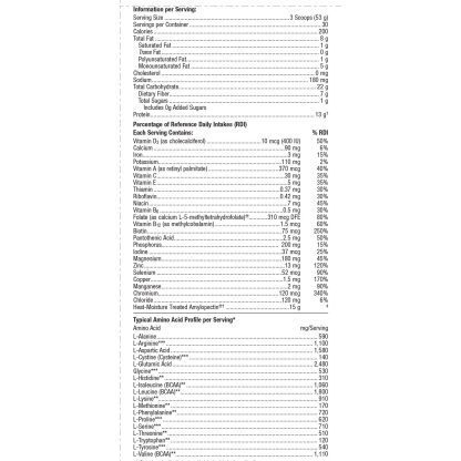 Ultra Glucose Control Vanilla 30 Servings Label