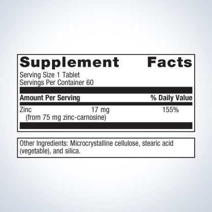 Zinc Carnosine Complex Label