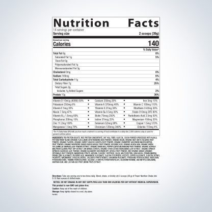 Power Nutrition Shake Chocolate Label